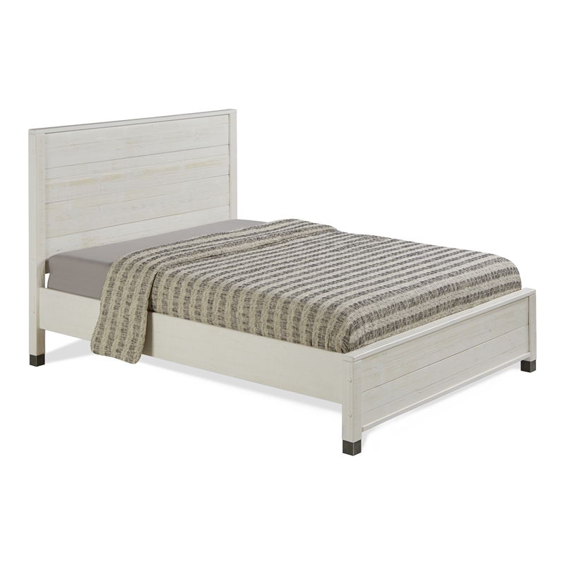 Camaflexi Baja Solid Wood Queen Platform Bed in Shabby White