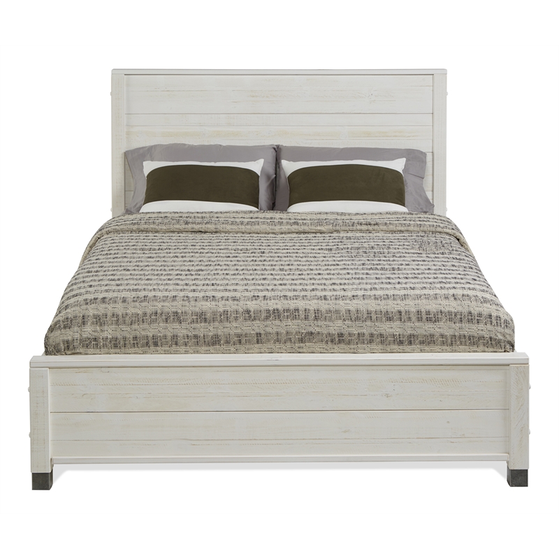 Camaflexi Baja Solid Wood Queen Platform Bed in Shabby White