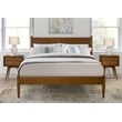 Camaflexi Solid Wood King Panel Bed in Castanho Brown