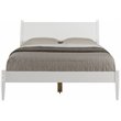 Camaflexi Mid-Century Solid Wood King Panel Bed in White