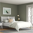 Camaflexi Mid-Century Solid Wood Slat King Bed in White