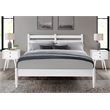 Camaflexi Mid-Century Solid Wood Slat King Bed in White
