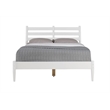 Camaflexi Mid-Century Solid Wood Slat King Bed in White