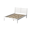 Camaflexi Mid-Century Solid Wood Slat King Bed in White