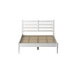 Camaflexi Mid-Century Solid Wood Slat King Bed in White