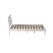 Camaflexi Mid-Century Solid Wood Slat King Bed in White