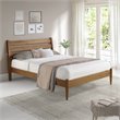 Camaflexi Mid-Century Solid Wood Queen Platform Bed in Castanho Brown