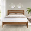 Camaflexi Mid-Century Solid Wood Queen Platform Bed in Castanho Brown