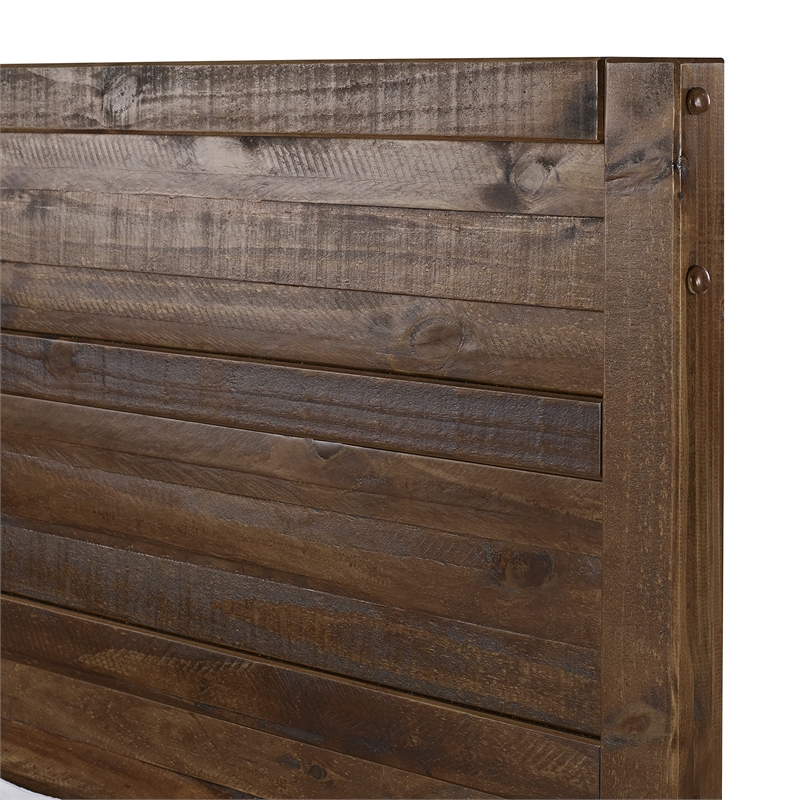 Camaflexi Carmel Solid Wood King Bed in Antique Walnut
