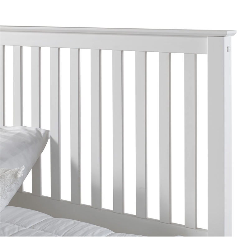 Camaflexi Mission Style Solid Wood Full Platform Bed in White
