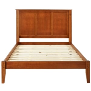 Camaflexi Shaker Style Solid Wood Full Panel Platform Bed in Cappuccino
