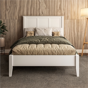 Camaflexi Shaker Style Panel Full Size Bed Dual Height Slat Design - White Finish