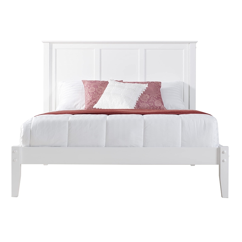 Camaflexi Shaker Style Solid Wood Full Panel Platform Bed in White