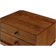 Camaflexi Mid-Century Solid Wood 2-Drawer Nightstand in Castanho Brown