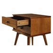 Camaflexi Mid-Century Solid Wood 2-Drawer Nightstand in Castanho Brown