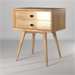 Camaflexi Mid-Century Solid Wood 2-Drawer Nightstand in Scandinavian Oak