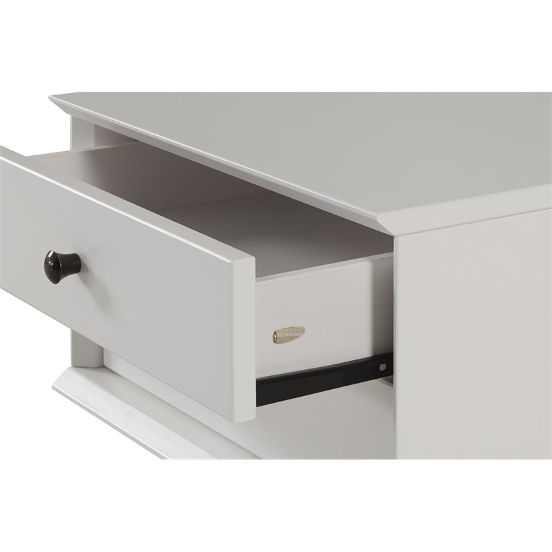 Camaflexi Mid-Century Solid Wood 2-Drawer Nightstand in White