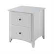 Camaflexi Shaker Style Solid Wood 2-Drawer Nightstand in White