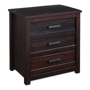 Camaflexi Carmel Solid Wood 3-Drawer Nightstand in Antique Walnut