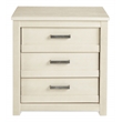 Camaflexi Carmel Solid Wood 3-Drawer Nightstand in Antique White