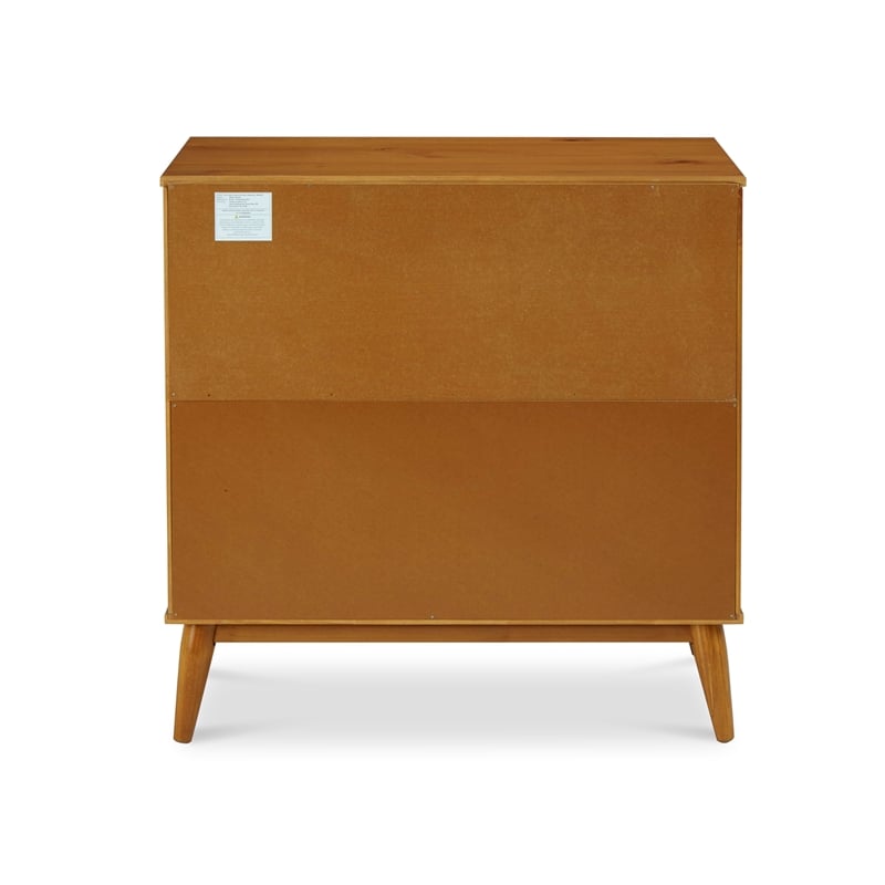 Camaflexi Mid-Century Solid Wood 3-Drawer Bedroom Dresser in Castanho Brown