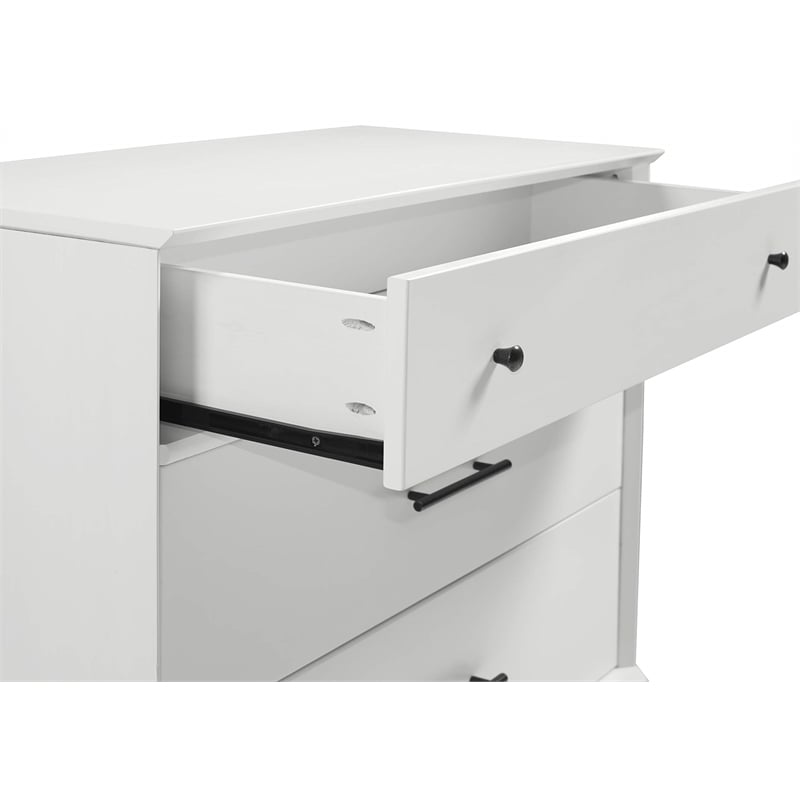 Camaflexi Mid-Century Solid Wood 3-Drawer Bedroom Dresser in White