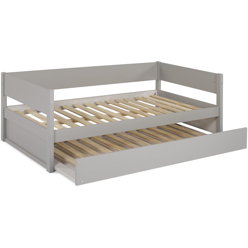 Camaflexi Tribeca Solid Wood Twin Daybed and Trundle Set in Gray