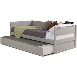 Camaflexi Tribeca Solid Wood Twin Daybed and Trundle Set in Gray