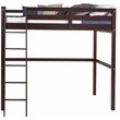 Camaflexi Tribeca Solid Wood High Loft Bed Frame Full in Cappuccino