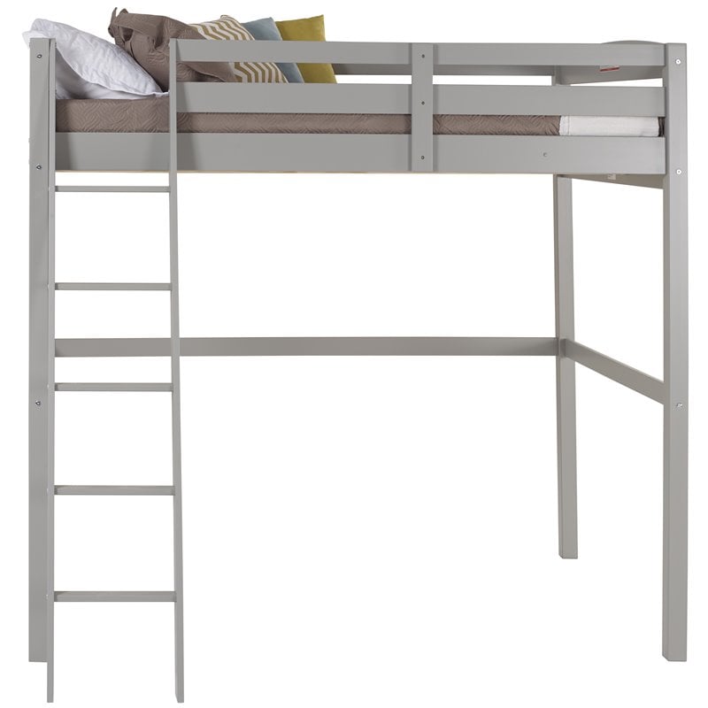Camaflexi Tribeca Solid Wood High Loft Bed Frame Full in Gray