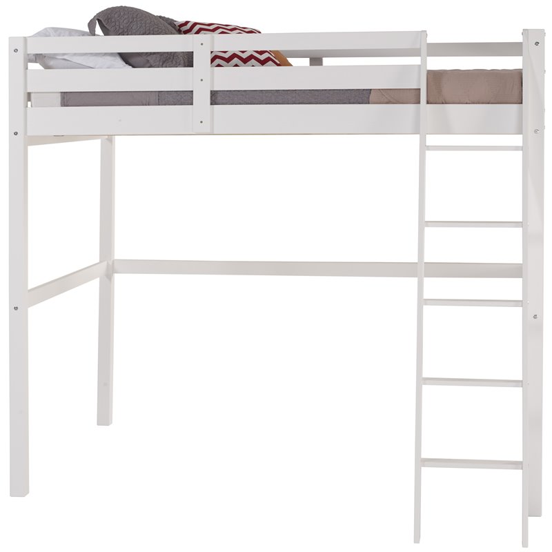 Camaflexi Tribeca Solid Wood High Loft Bed Frame Full in White