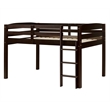Camaflexi Tribeca Solid Wood Low Loft Bed Frame Full in Cappuccino