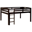 Camaflexi Tribeca Solid Wood Low Loft Bed Frame Full in Cappuccino