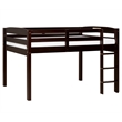 Camaflexi Tribeca Solid Wood Low Loft Bed Frame Full in Cappuccino
