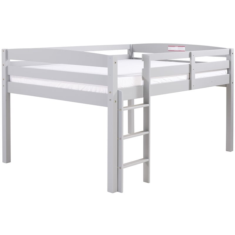 Camaflexi Tribeca Solid Wood Low Loft Bed Frame Full in Gray
