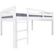 Camaflexi Tribeca Solid Wood Low Loft Bed Frame Full in White