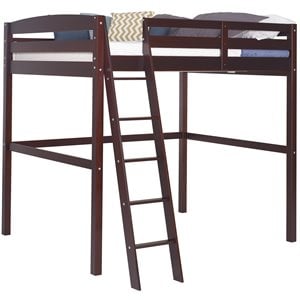 Camaflexi Tribeca Solid Wood High Loft Bed Frame Twin in Cappuccino