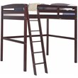 Camaflexi Tribeca Solid Wood High Loft Bed Frame Twin in Cappuccino