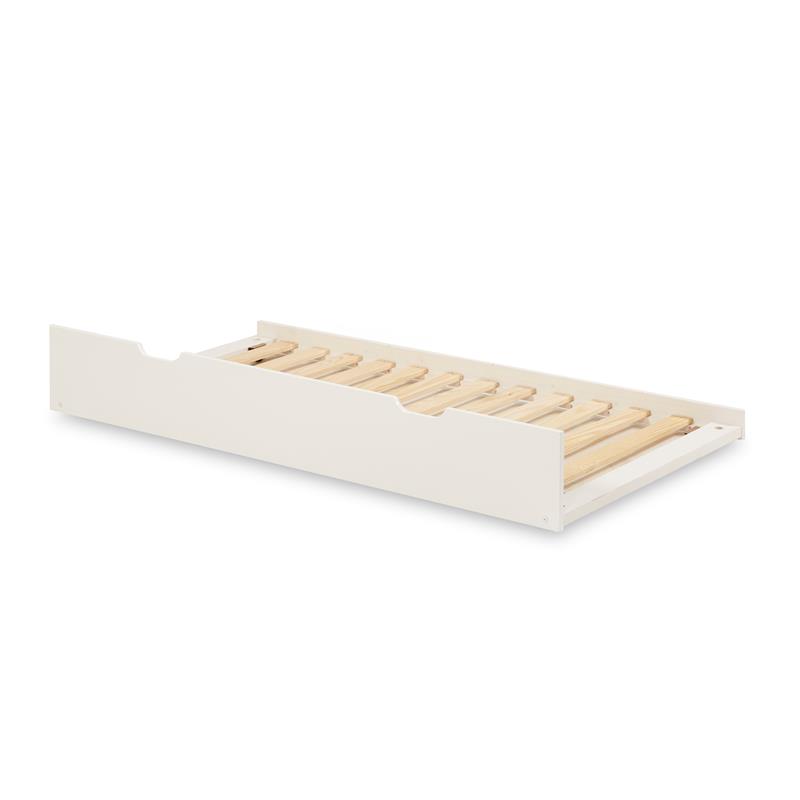 Camaflexi Twin Size Day Bed with Twin Trundle - Mission Headboard - White Finish