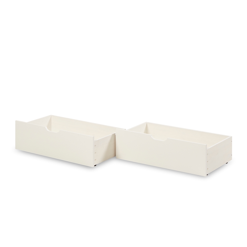 Camaflexi Daybed / Panel Headboard / Solid Wood / Drawers / White Finish - Twin