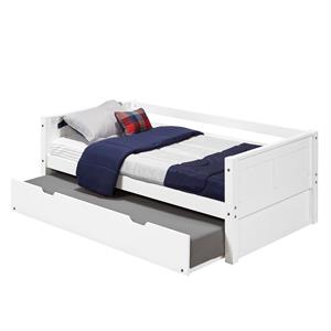 Camaflexi Daybed / Panel Headboard / Solid Wood - Twin Trundle / White - Twin
