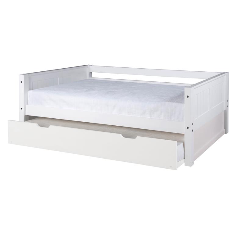 Camaflexi Daybed / Panel Headboard / Solid Wood - Twin Trundle / White - Twin