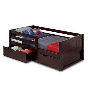 Camaflexi Daybed / Panel Headboard / Solid Wood / Drawers / Cappuccino - Twin