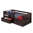 Camaflexi Daybed / Panel Headboard / Solid Wood / Drawers / Cappuccino - Twin