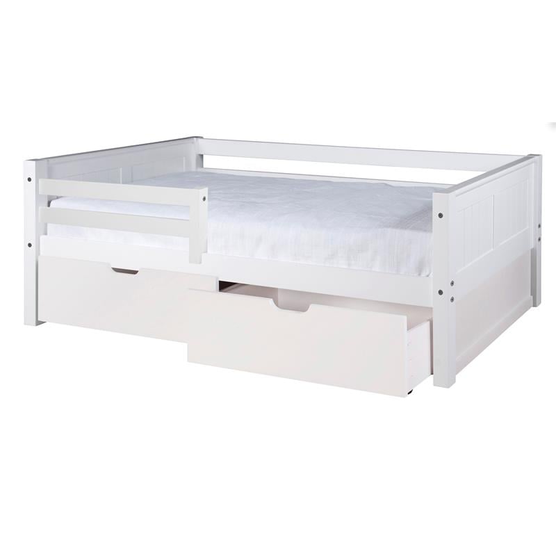 Camaflexi Daybed / Panel Headboard / Solid Wood / Drawers / White - Twin