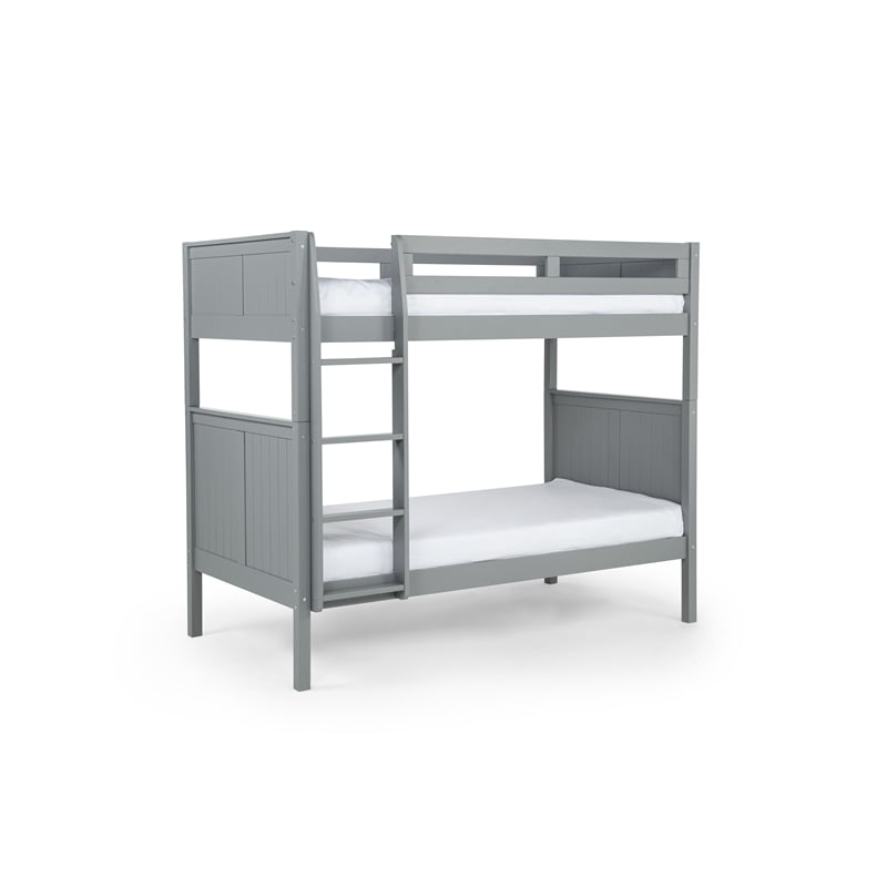 Camaflexi Twin over Twin Bunk Bed - Panel Headboard - Gray Finish