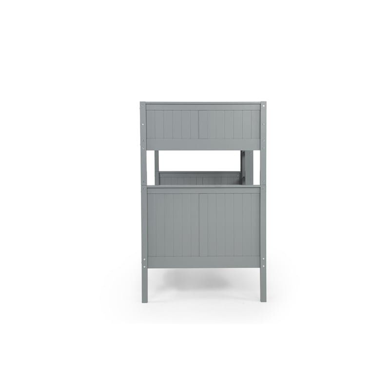 Camaflexi Twin over Twin Bunk Bed - Panel Headboard - Gray Finish