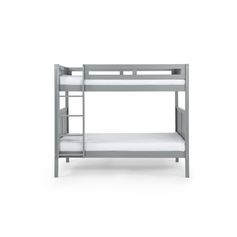 Camaflexi Twin over Twin Bunk Bed - Panel Headboard - Gray Finish