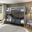 Camaflexi Twin over Twin Bunk Bed - Panel Headboard - Gray Finish