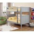 Camaflexi Twin over Twin Bunk Bed - Panel Headboard - Gray Finish